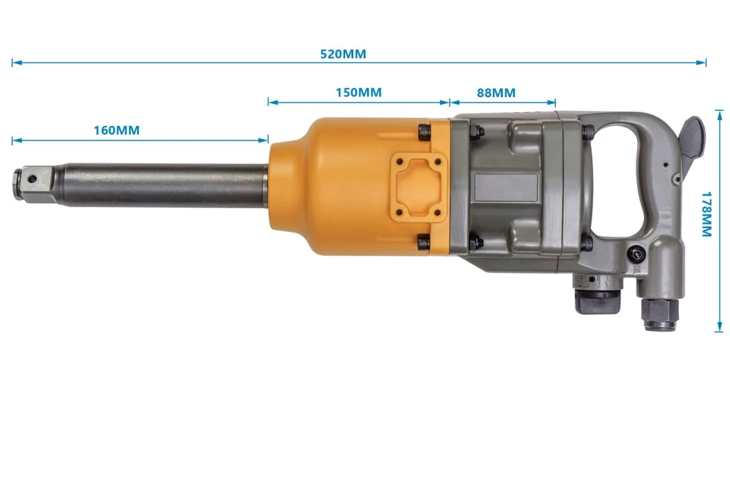 1 van het de Luchthulpmiddel van de duim Vierkante Aandrijving van het het Magnesium Pneumatische Effect van de de Moersleutellucht het Effectmoersleutel